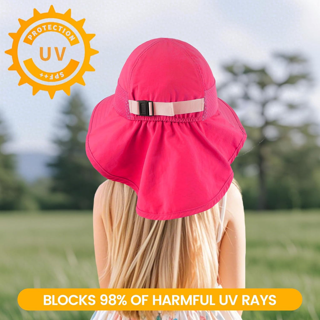 Baby Sun Hat with Neck Flap for Sun Protection Toddler Beach Hat UPF 50+ Outdoors 0-6 Years Boys Girls