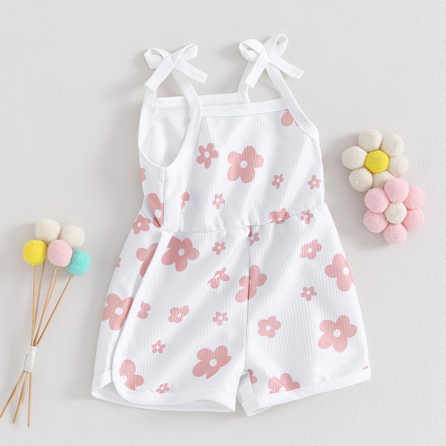 WZTYYDS Toddler Baby Girl Summer Clothes Floral Romper Tie-Up Strap Halter Jumpsuit Infant Summer Sling Playsuit 6M-3T