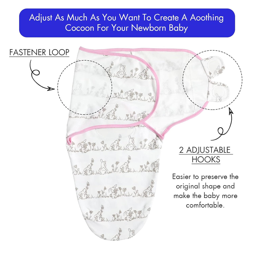 Organic Baby Swaddle Sleep Sacks, 4-Pack Swaddles for Newborns Baby Essentials, Infant 0-3 Months, 100% Cotton Soft & Snug Adjustable Wrap Nursery Swaddling Blankets Improves Sleep