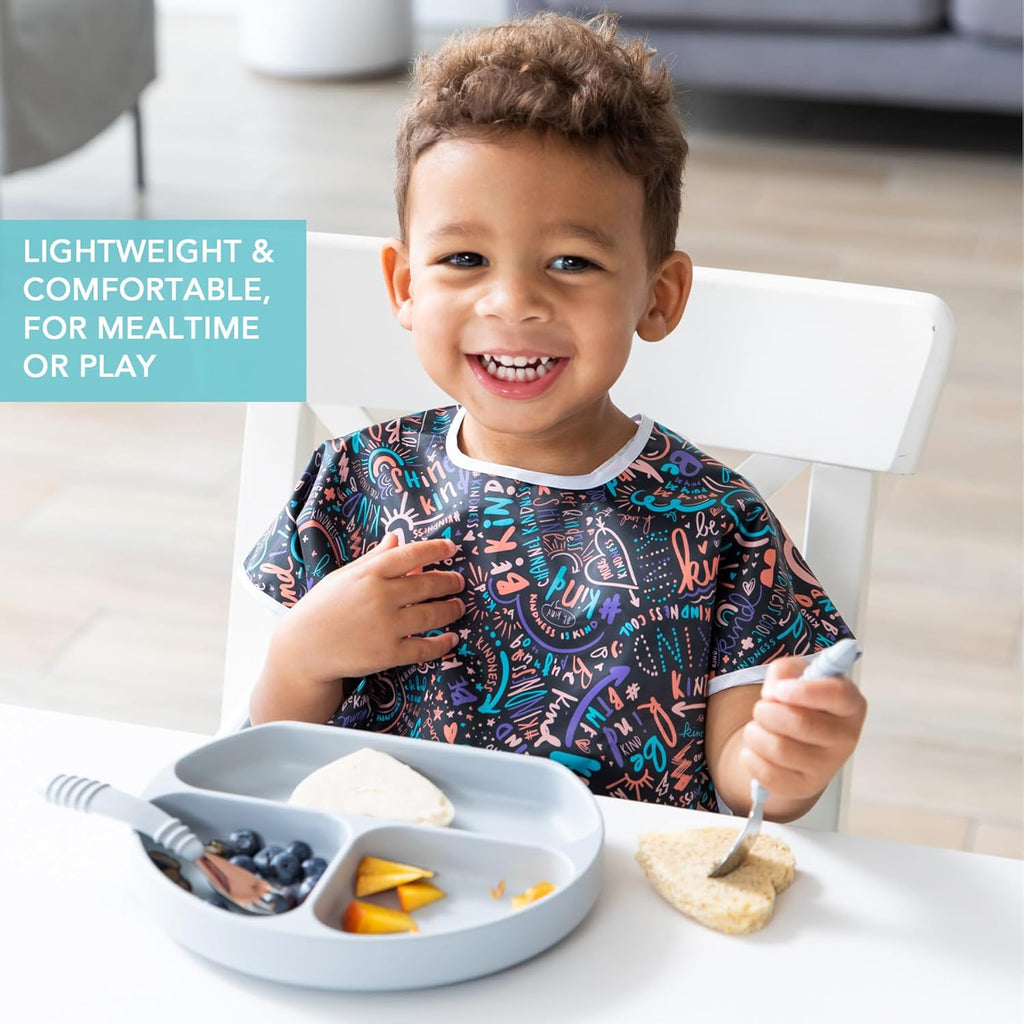 Bumkins Bibs - Toddler Bibs, Waterproof, Large for 1-3 Years, Short Sleeve