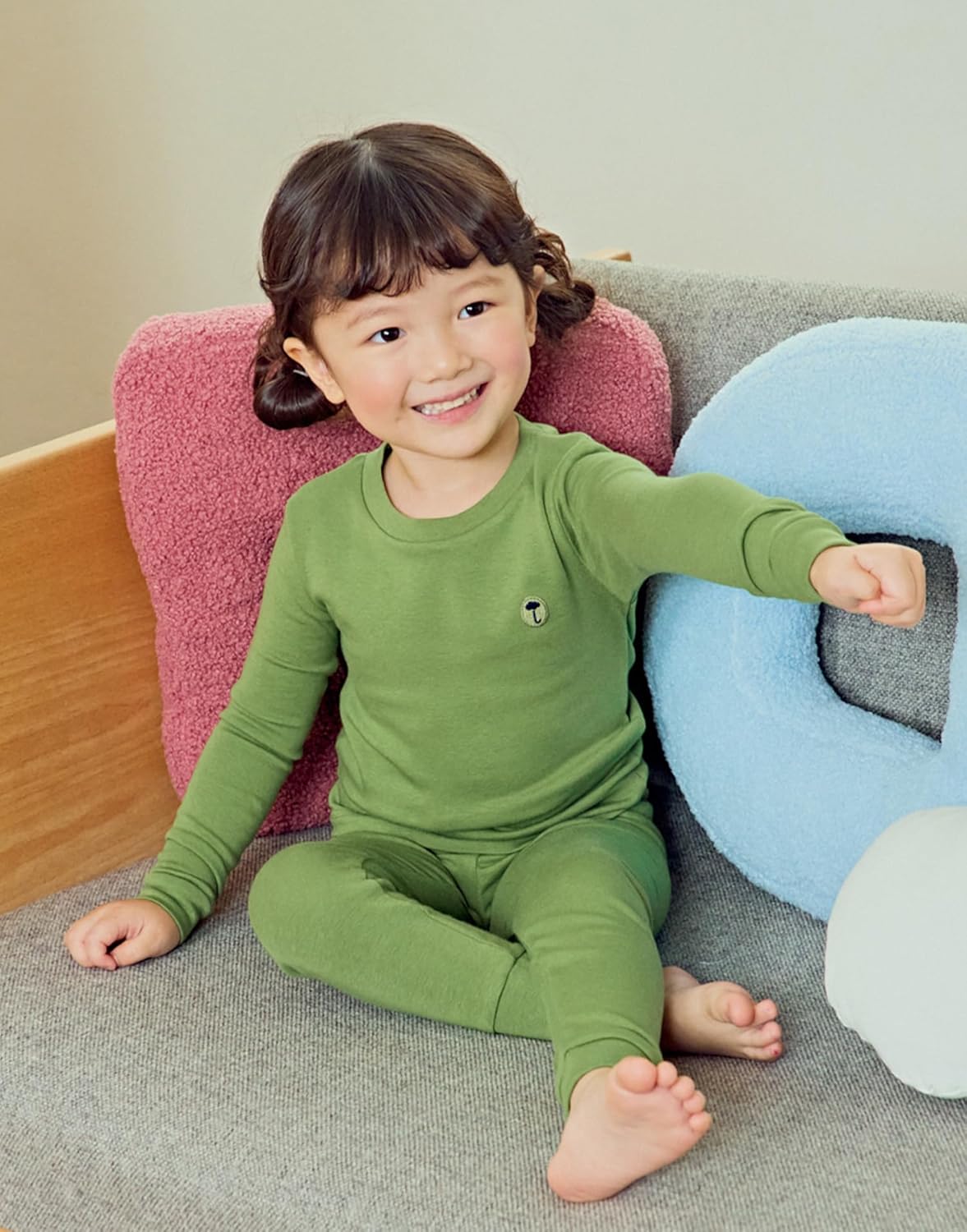 moimoln 6M-8Y Modal Cotton Solid Soft Breathable Baby Toddler Boys Girls Snug fit Pjs Long Sleeve Pajamas Set Sleepwear Daily