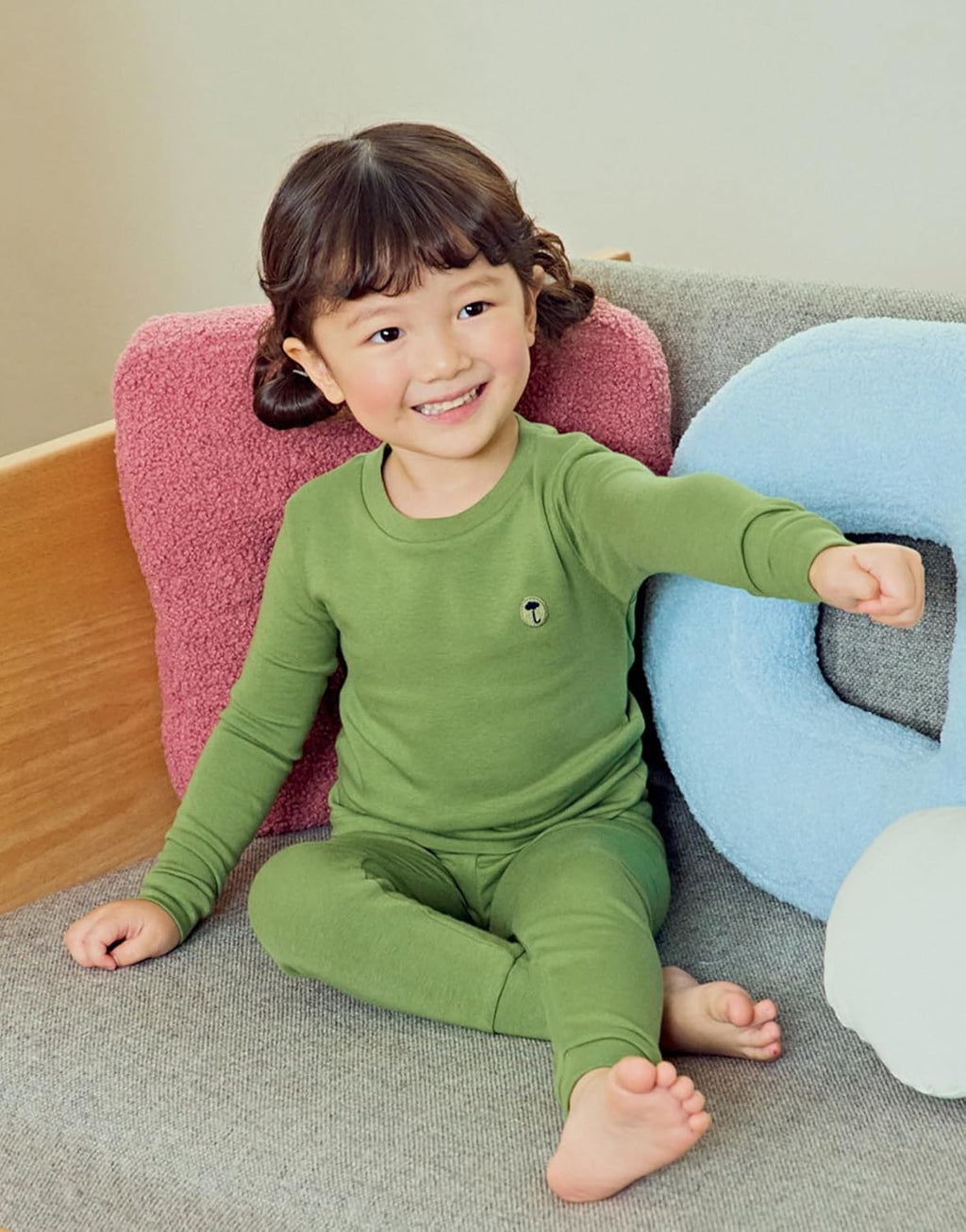 moimoln 6M-8Y Modal Cotton Solid Soft Breathable Baby Toddler Boys Girls Snug fit Pjs Long Sleeve Pajamas Set Sleepwear Daily