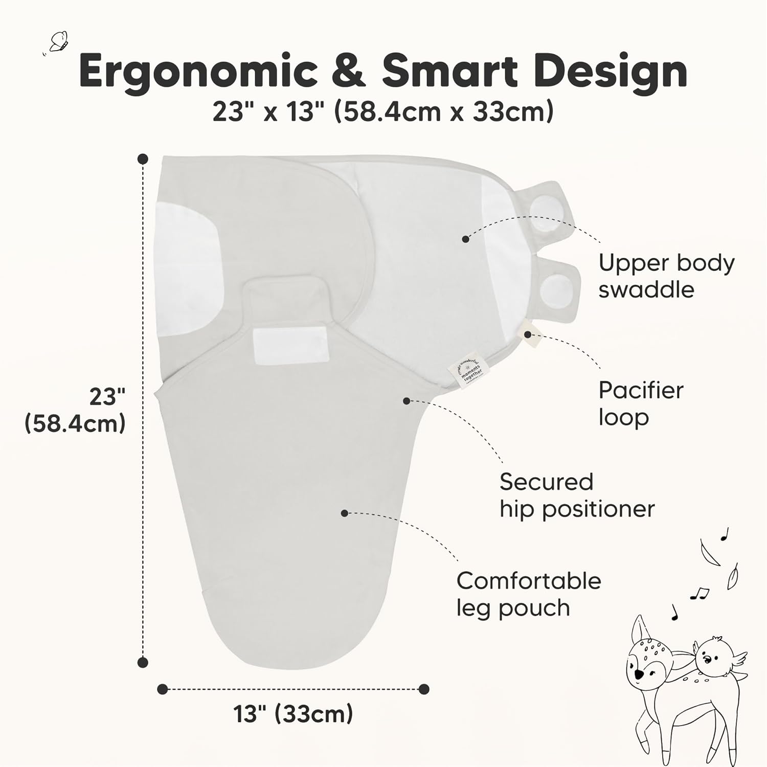 3-Pack Organic Baby Swaddle Sleep Sacks - Swaddles for Newborns, Infant 3-6 Months, Baby Girls, Boys, Soft & Snug Newborn Sleep Sack, Nursery Swaddling Blankets (The Wild 2,L)