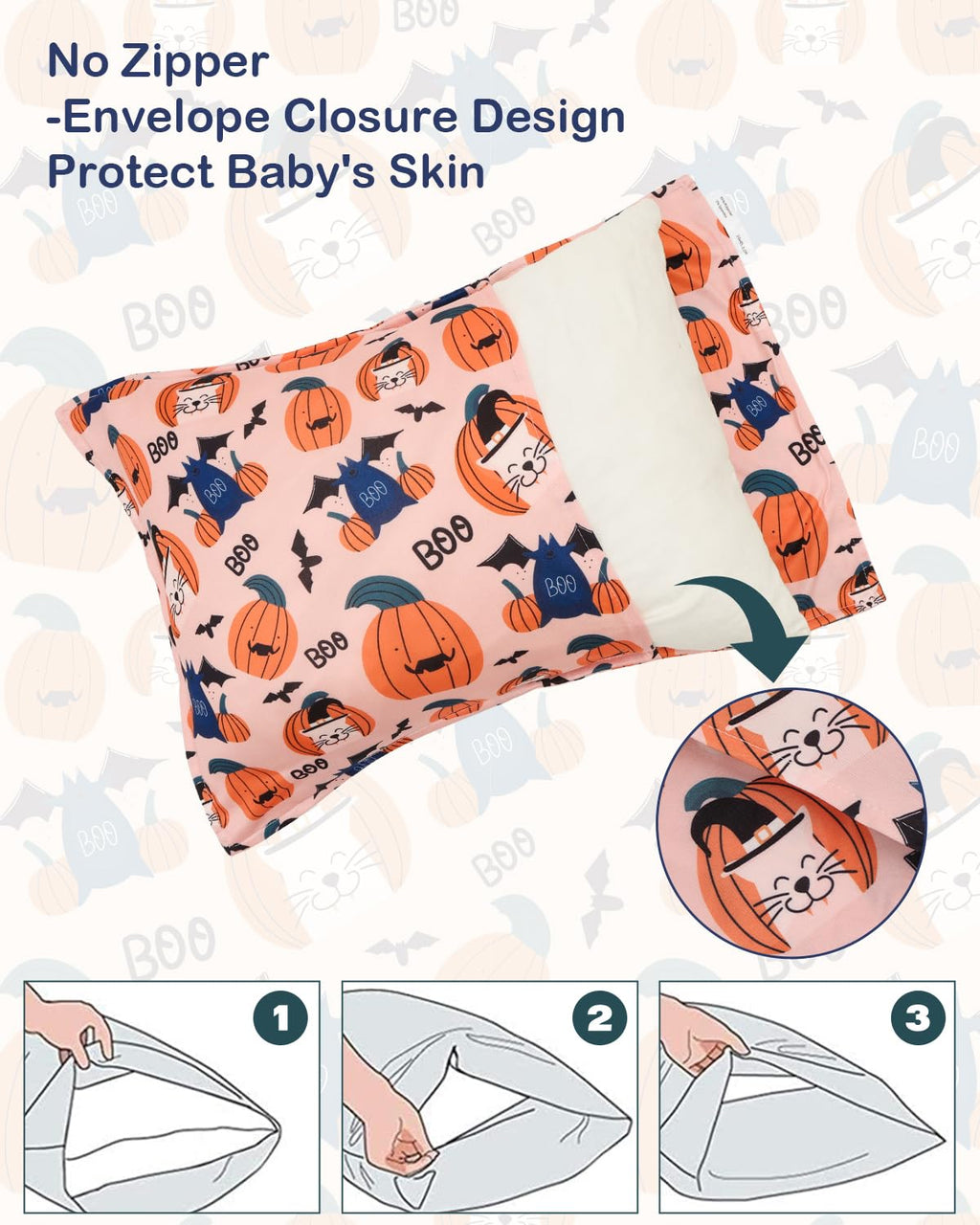 ALVABABY Toddler Pillowcases Stretchy Soft Kids Pillow Cover 2 Pack Fit 13"x 18" or 12"x16" Envelope for Girl Boy Sleepy Travel Christmas 2TPE36A