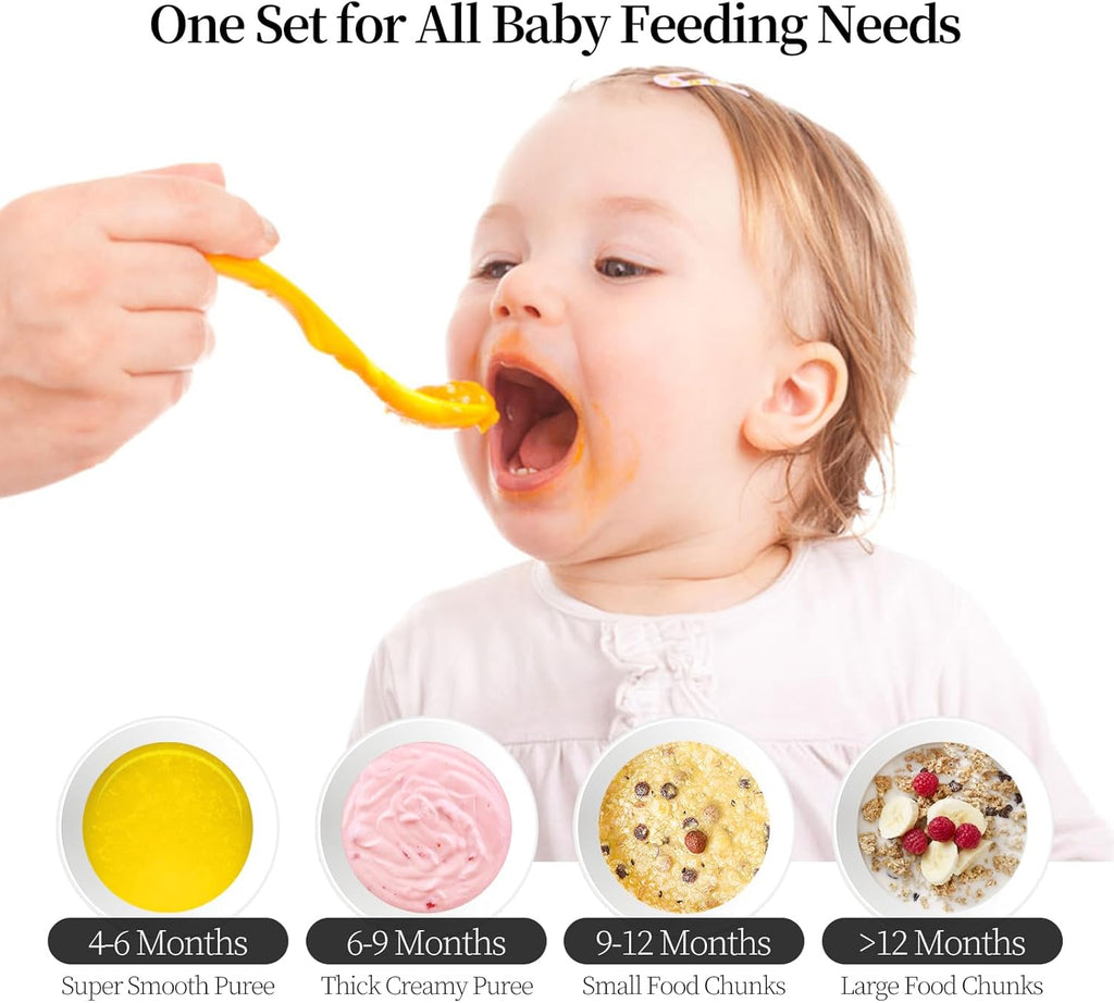 Baby Food Maker Mini Cute and Small Food Processor Puree Blender Grinder Chopper 300ml Cup Glass Bowl with 8 Blade Electric (Spaceman-Blue)