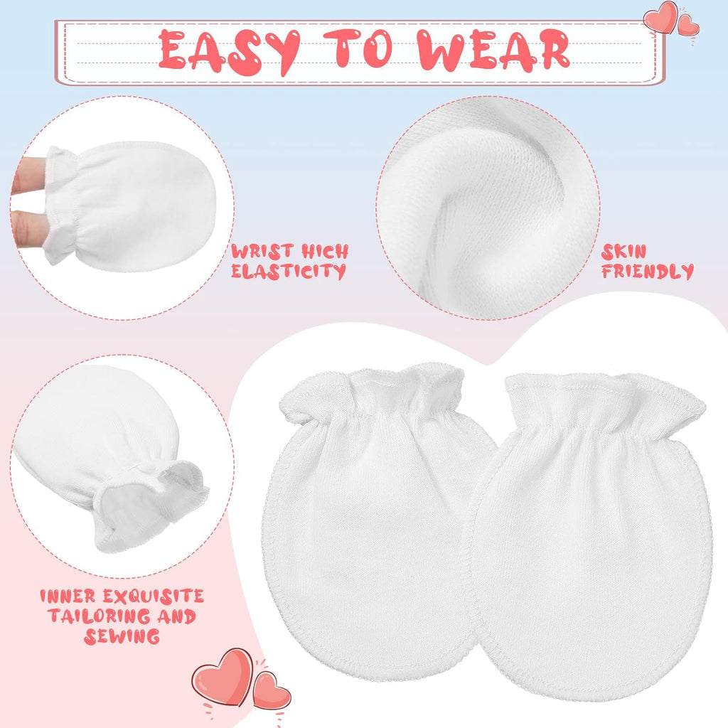 9 Pairs Newborn Baby Boys Girls Mittens 0-6 Months Infant Toddler Mittens No Scratch Solid Color Gloves