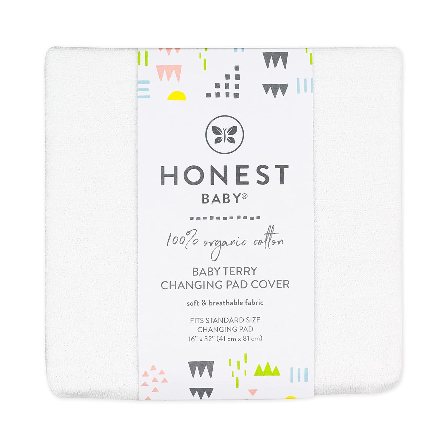HonestBaby unisex baby Organic Terry Cotton Changing Pad Cover, Bright White, One Size US
