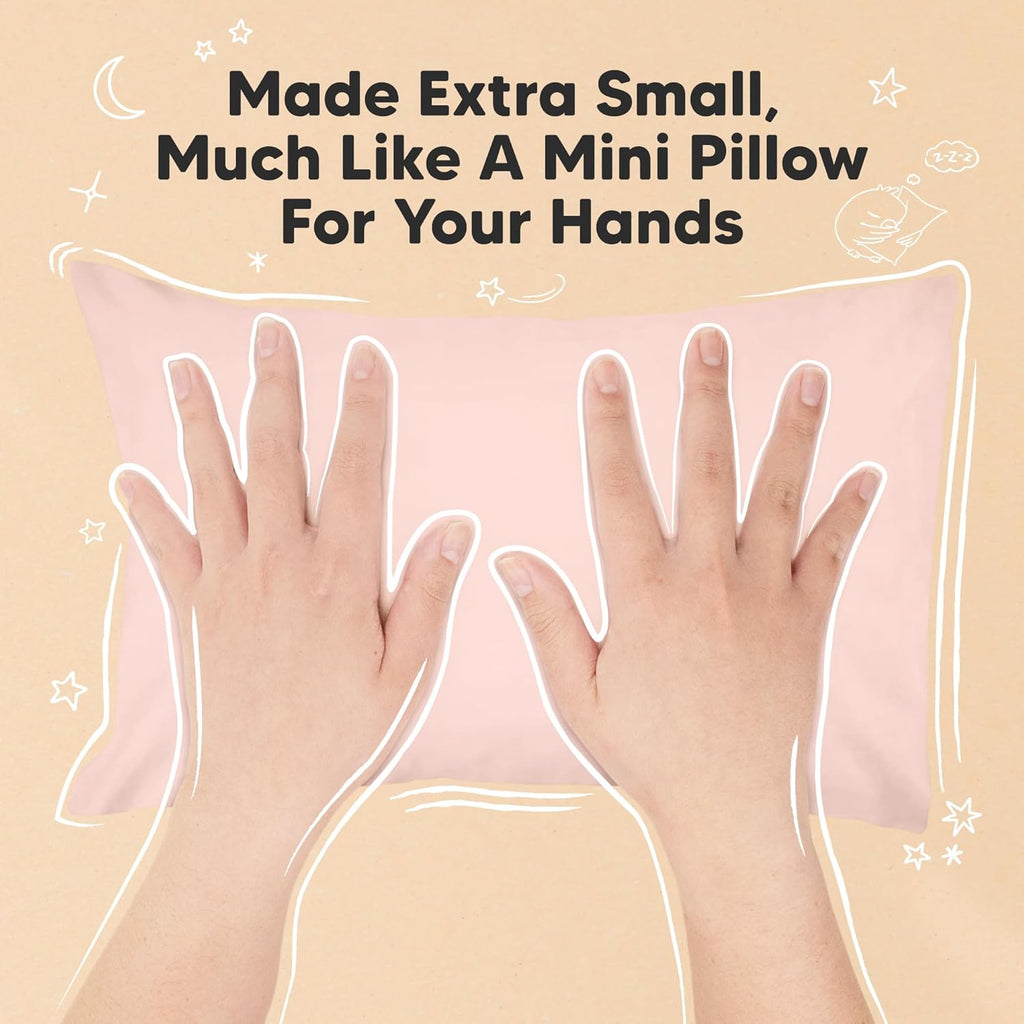 Mini Toddler Pillow with Pillowcase - 9x13 My Little Dreamy Travel Kids Pillow for Sleeping, Toddler Bed, Small, Tiny, Organic Cotton Pillowcase, Soft & Breathable, Kids 2-4 Years Old (Mist Pink)