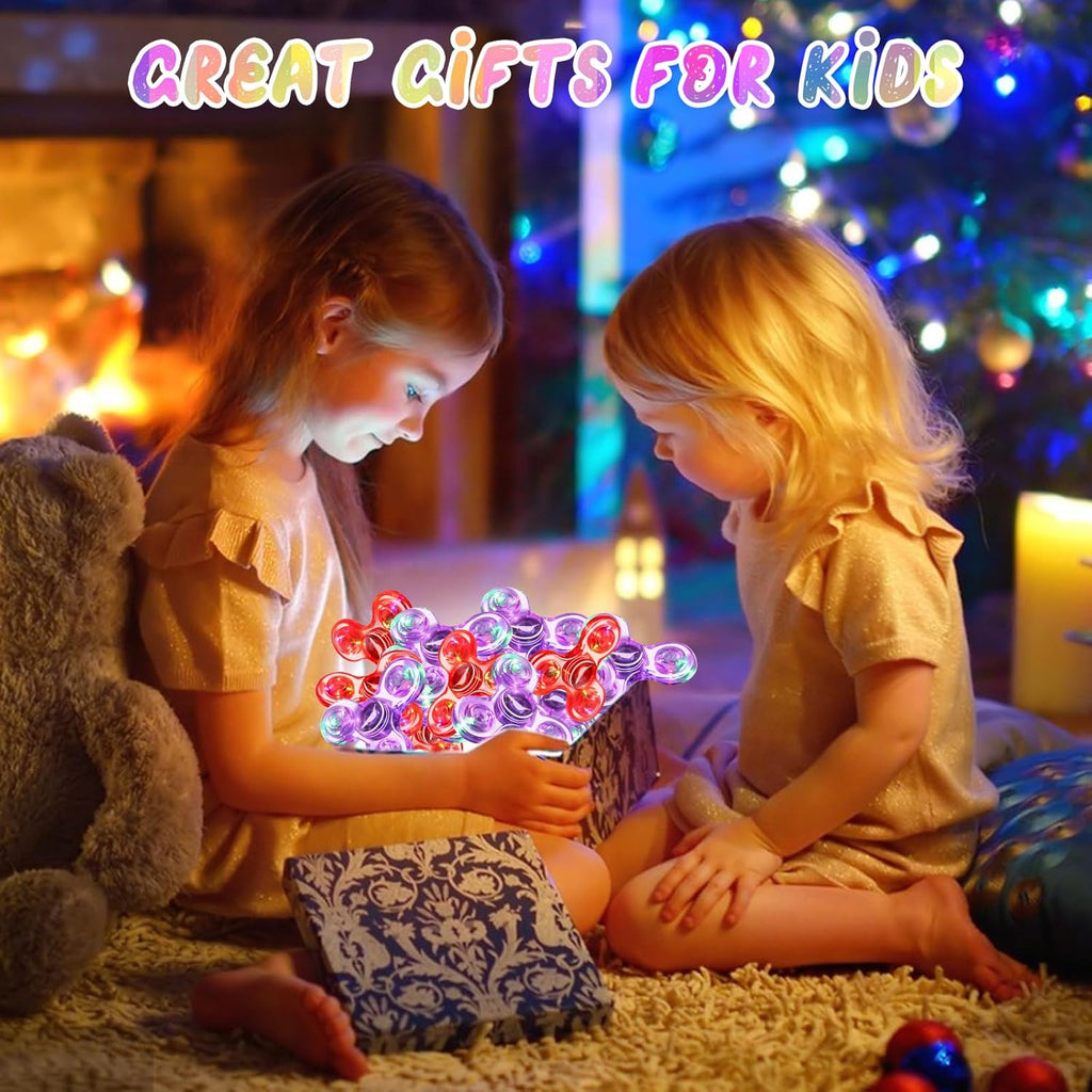 SCIONE 2Pack Fidget Spinners for Kids, LED Light up Sensory Fidget Toys for Kids Adults, Glow in The Dark Toys for Teens Boys Girls Halloween Classroom Prizes, ADHD Stress Anxiety Relief Fidgets