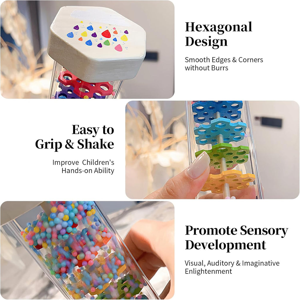 WODI Wooden Rain Stick Baby Toys 0-6-12 Months, Montessori Toys for Babies 6-12 Months, Developmental Toys Baby Rattles Infant Musical Instrument Baby Musical Toys for 1 Year Old Toddler Kids Gifts