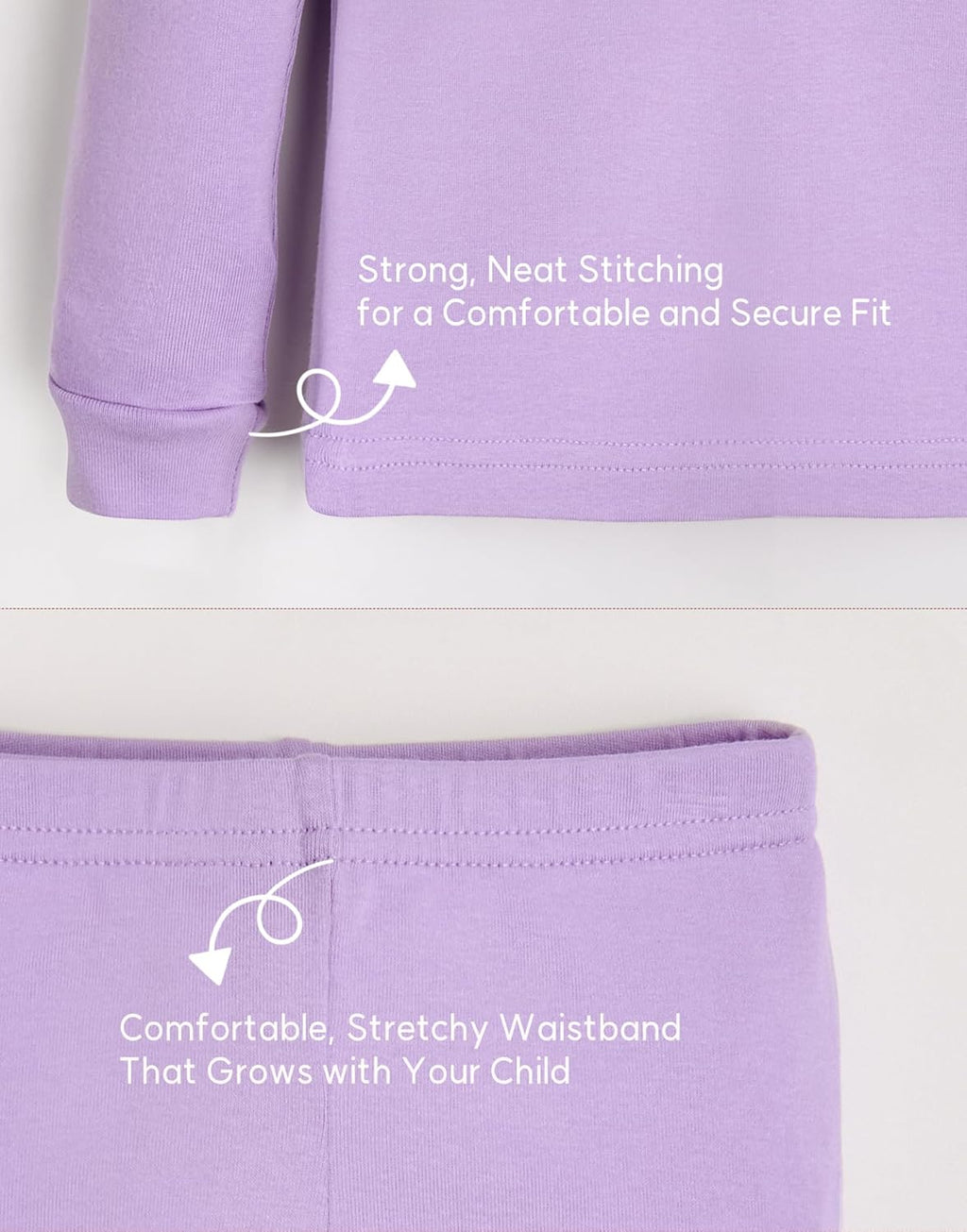 moimoln 6M-8Y Modal Cotton Solid Soft Breathable Baby Toddler Boys Girls Snug fit Pjs Long Sleeve Pajamas Set Sleepwear Daily