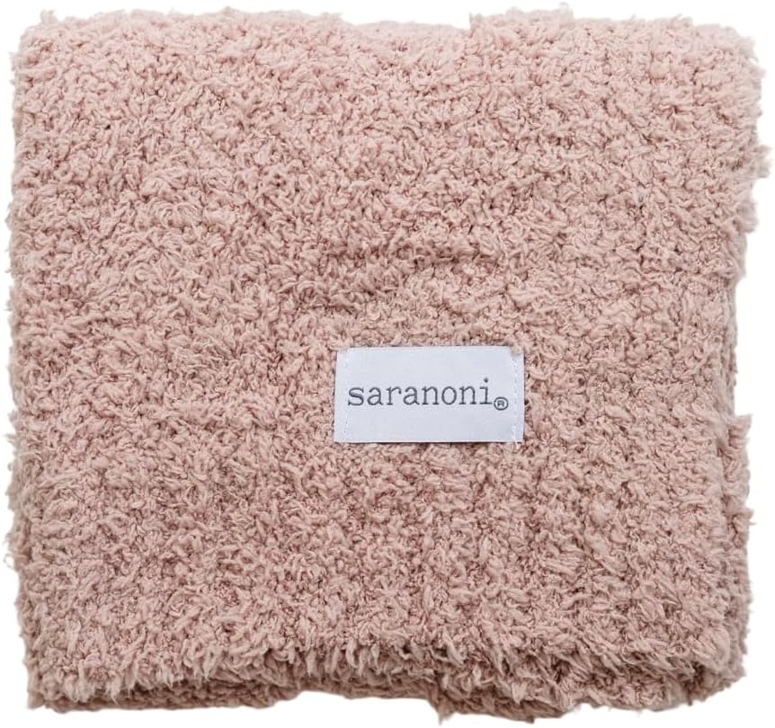 SARANONI Bamboni Luxury Baby Blanket, Breathable & Soft Plush Blanket for Infant Boys & Girls (Pink, Mini 15” x 20”)