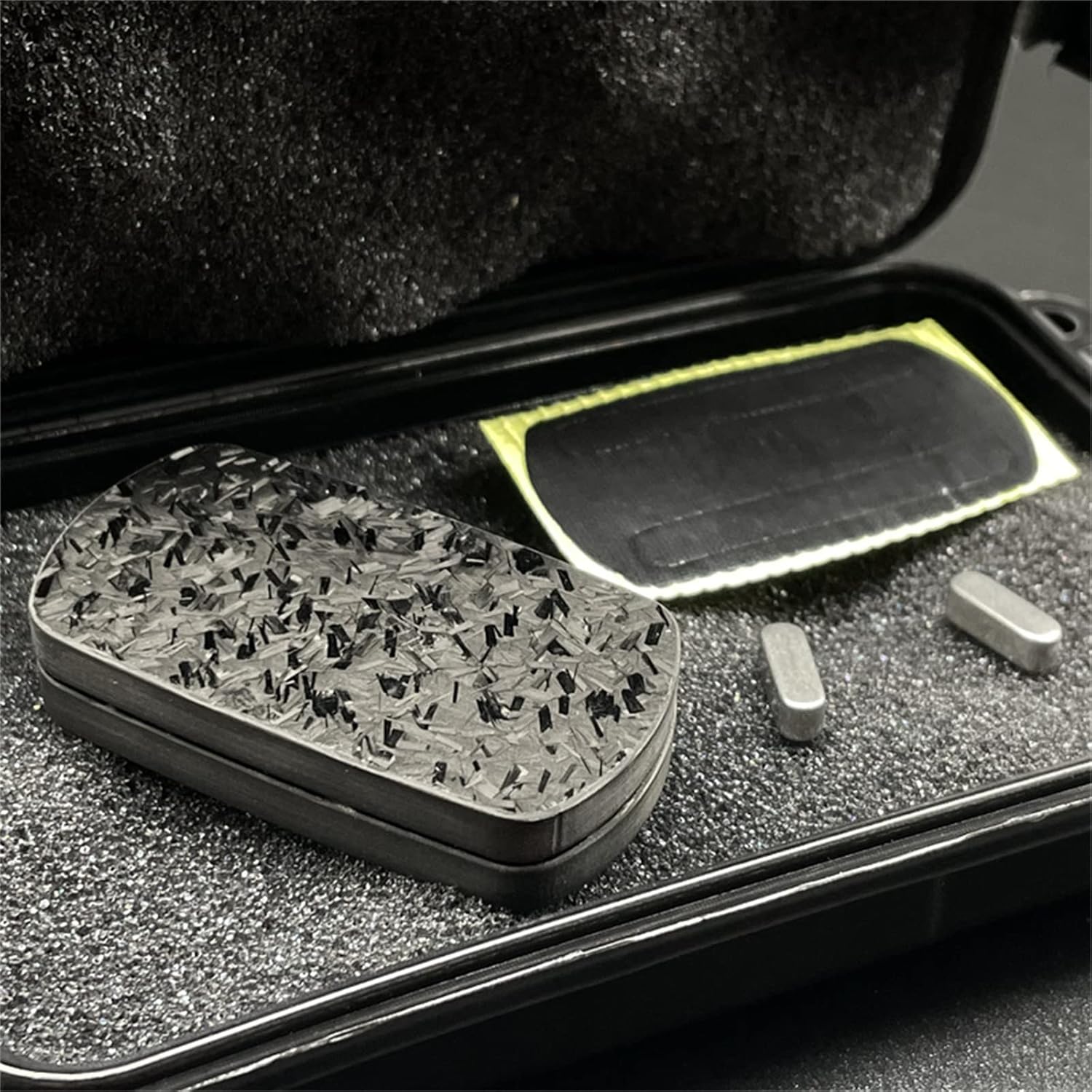 Rectangular Block Carbon Fiber Push Haptic Slider Adult Fidget Toys EDC ADHD Tool Anti-Anxiety Fidget Slider Stress Relief Toys Cool Stuff for Men (Forged Texture)