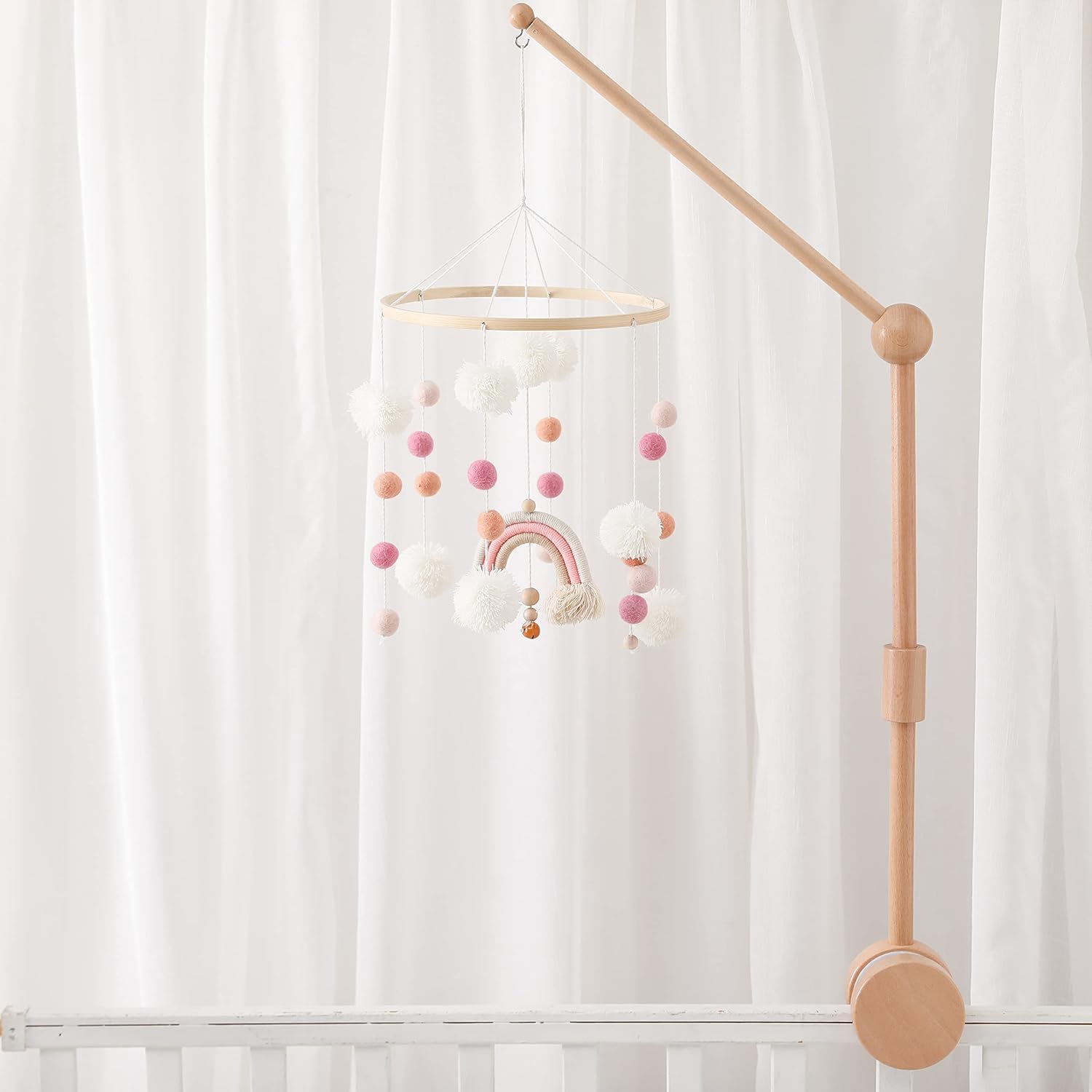 Crib Mobile Arm | Wooden Crib Mobile Holder | Nursery Decor for Newborn Boys and Girls