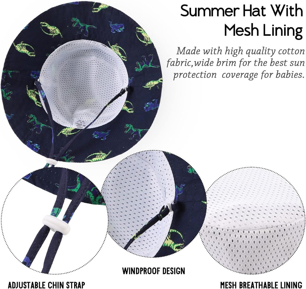 JANGANNSA Cotton Baby Sun Hat Infant Toddler Boys Girls Bucket Hats Summer Sun Protection Kids Beach Caps