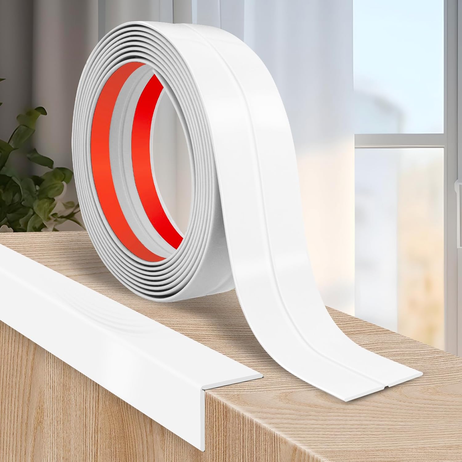 Flexible Wall Corner Protector Moulding Trim Peel and Stick Wall Corner Guards Edge Protector Self Adhesive Molding Trim Strip for Edge Ceiling (White, 0.8 in x 10 Ft)