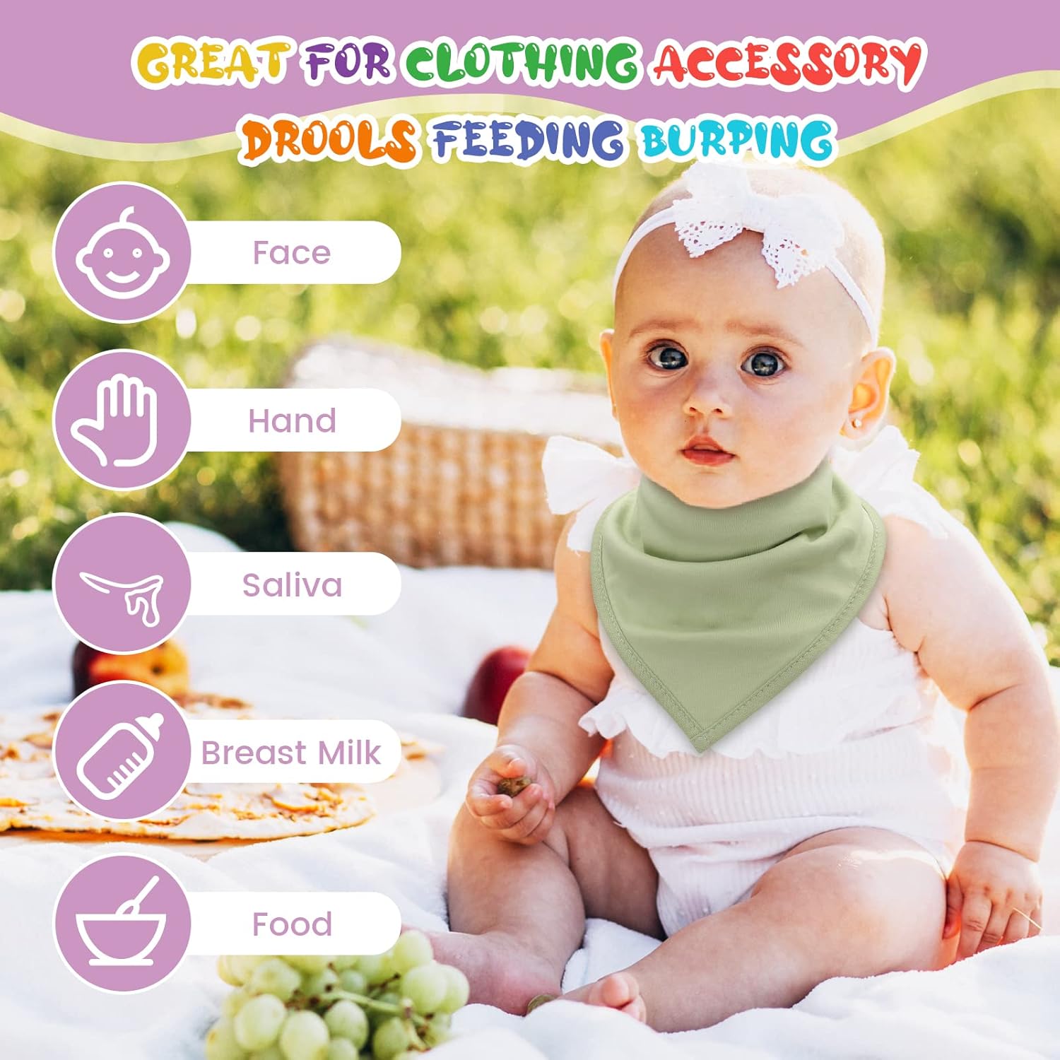 Bandana Drool Bibs Drool Bibs 100% Cotton for Unisex Boys Girls Multiple Colors Baby Bib Set for Teething