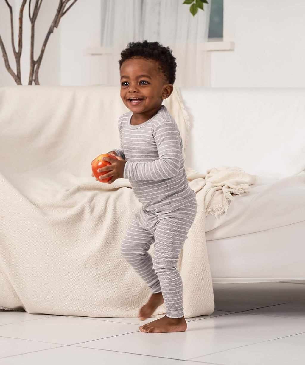 AVAUMA Stripe Pattern Baby Boys Girls Pajama Set Kids Toddler Snug fit Ribbed Sleepwear pjs for Daily Life Style