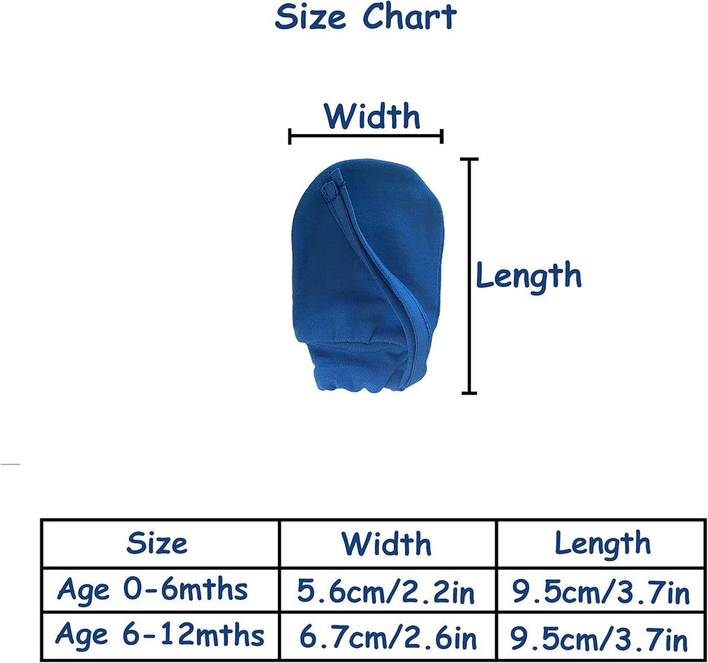 Bamboo Baby Mittens for Eczema, 6-12 Months, Baby Gloves for Dry Skin, Overnight Moisturizing Gloves, 3 Pairs