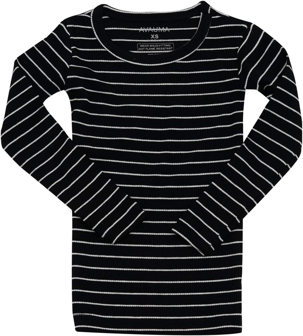 AVAUMA Stripe Pattern Baby Boys Girls Pajama Set Kids Toddler Snug fit Ribbed Sleepwear pjs for Daily Life Style