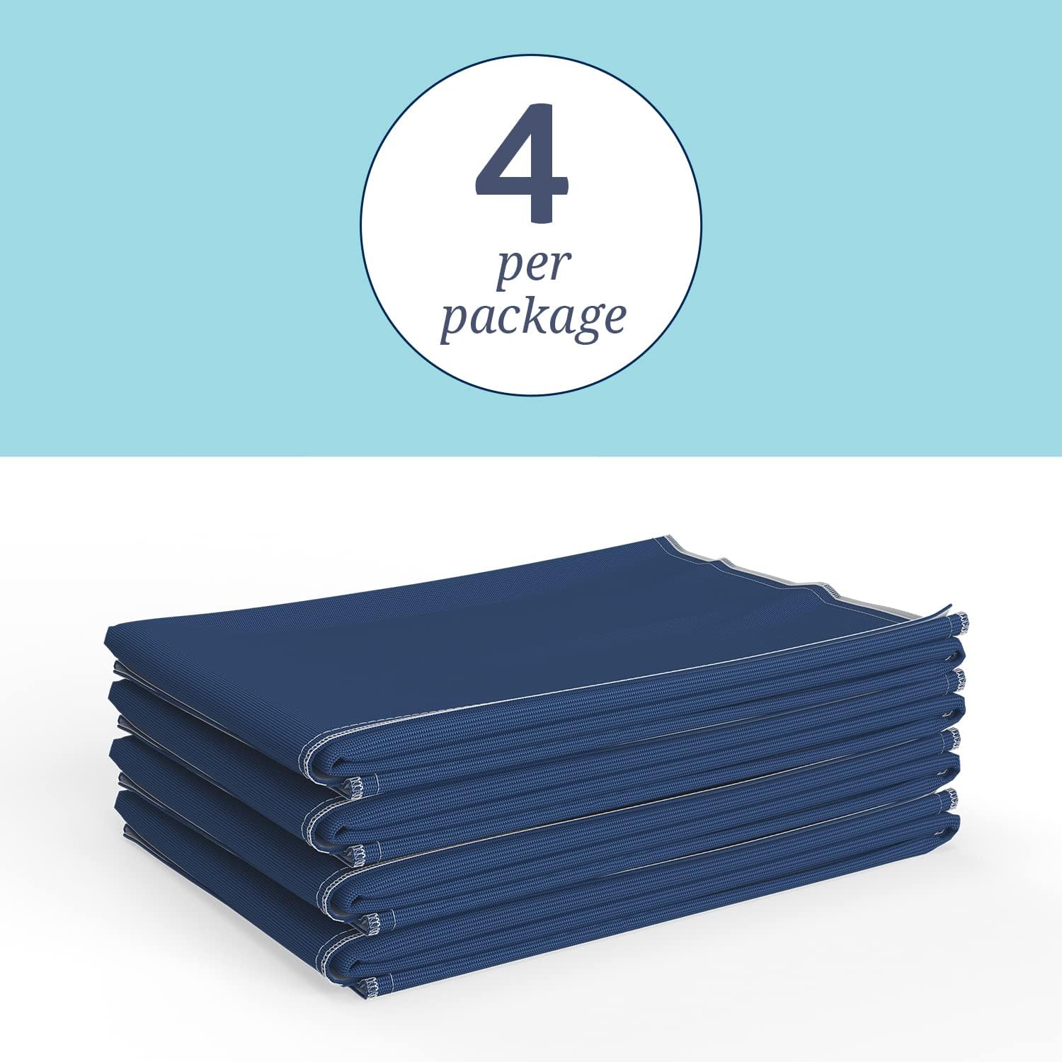 Medline Sofnit 300, Pack of 4 Large Washable Blue Underpads, 34”x 36” for Use as Reusable Pet Pads, Reusable Bed Pads, Great for Dogs, Cats and Bunnies