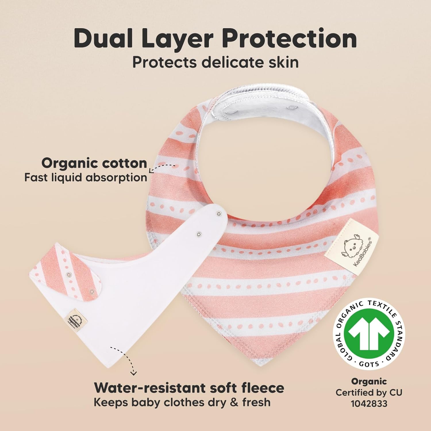 8-Pack Organic Baby Bandana Bibs for Girls - Super Absorbent Triangle Baby Bibs for Drooling and Teething Infant, 100% Cotton Extra Soft for Newborn, Infant 0-36 Months (Sweet Charm)