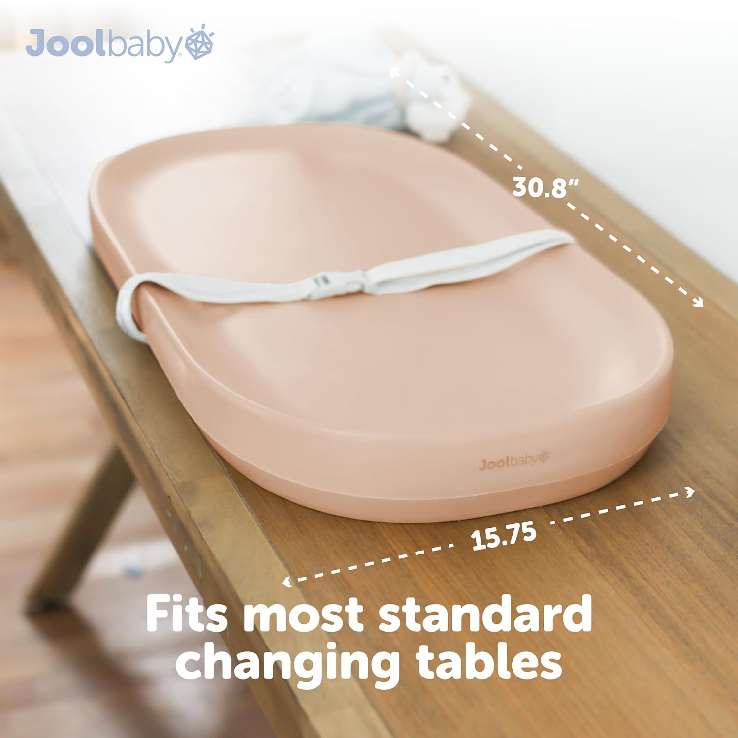 Jool Baby Waterproof Baby Changing Pad - Easy to Clean, Lightweight & Portable - Large Foam Cushion for Comfort (Peach)