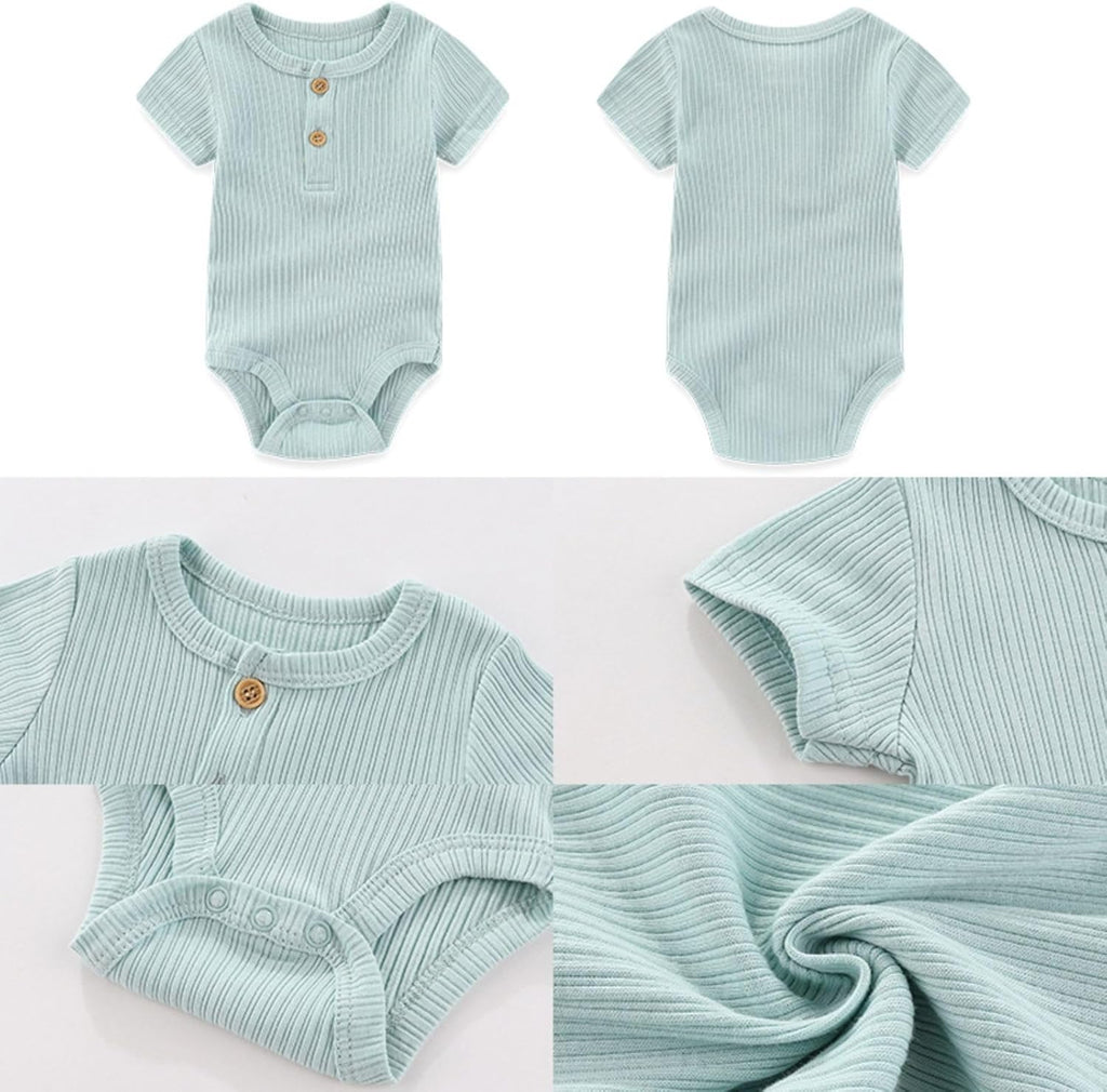 Four Seasons Baby Boy Girl Bodysuits 5-Pack Cotton Comfort Short Sleeve Baby Clothes Soft Infant Outfits