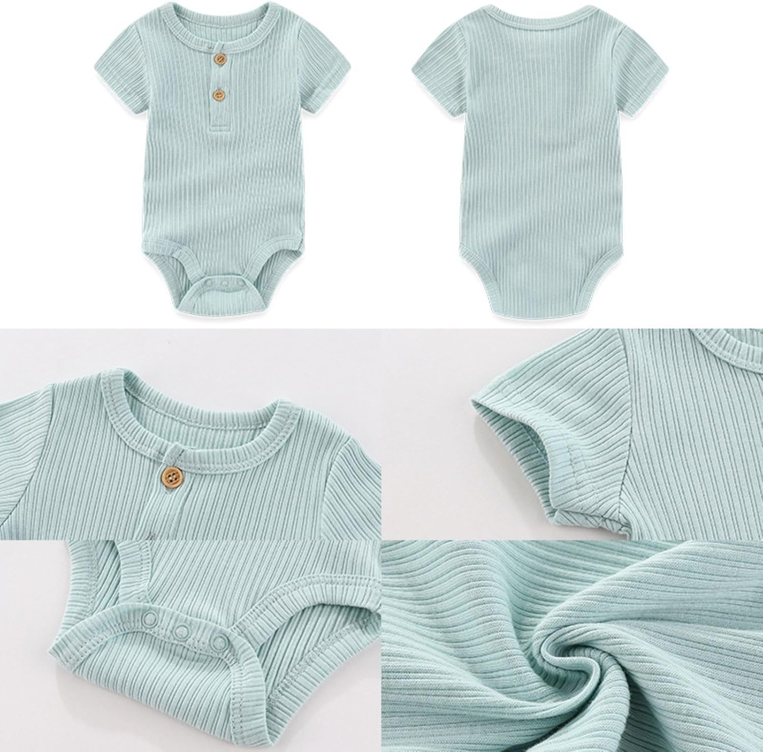 Four Seasons Baby Boy Girl Bodysuits 5-Pack Cotton Comfort Short Sleeve Baby Clothes Soft Infant Outfits