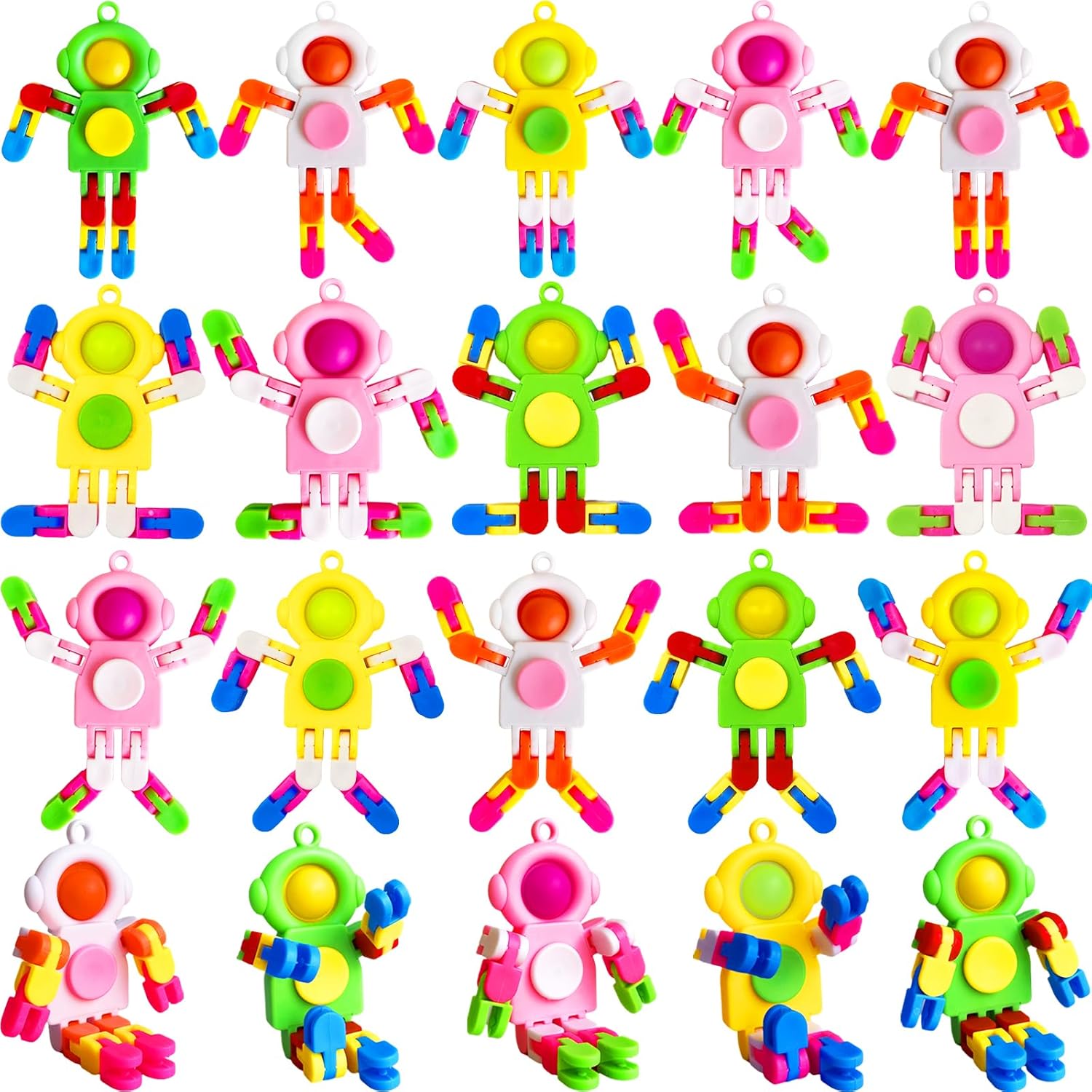 20 PCS Fidget Sensory Spinner Toys,Astronaut Key Chain Fingertip Toy,Transformable Fingertip Gyro Toy for Kids Adults,Stress Relief,Birthday Party Gift,Classroom Prizes