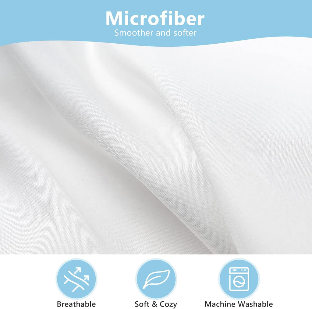 TILLYOU Toddler Pillowcase 2 Pack with Zipper,Silky Soft Microfiber 13" x 18" Kids Travel Pillow Cases,White