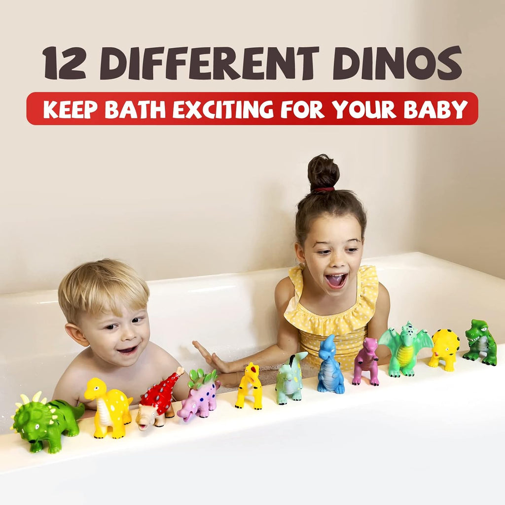 Hely Cancy Dinosaur Bath Toys - No Hole Bath Toys for Kids,Baby Bath Toys for Shower Water Pool Toys
