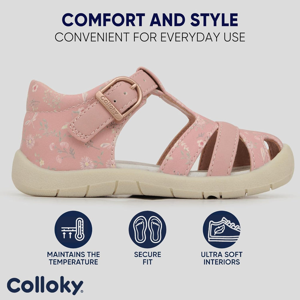 Toddler Girls Fisherman Buckle Sandals - Comfortable Summer Sandals with Closed Toe & Adjustable Strap for Daily Wear & Outdoor Play