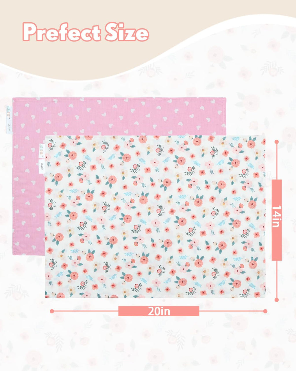 ALVABABY Toddler Pillowcases Fits 14x20in,13x18in Kids Cotton Baby 2 Packs Envelope Kids Pillow Cover for Boy Girl Sleeping Travel 2L-FTP17A