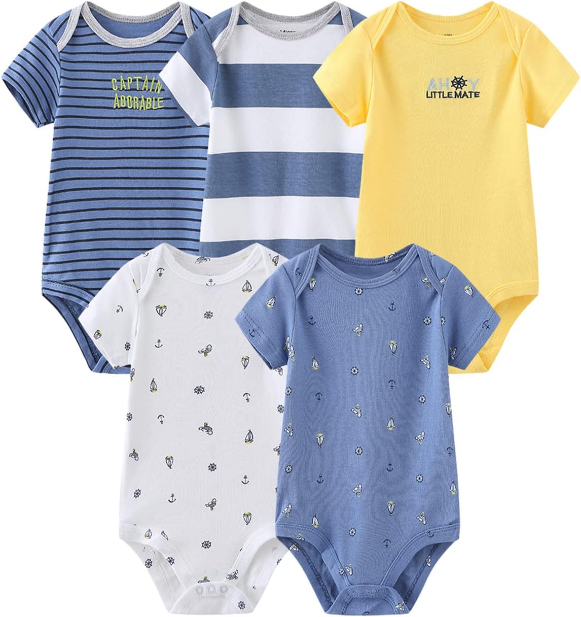 Newborn Layette Gift Set Bodysuits Pants for Baby Girl and Boy 24 Piece 100% Cotton Essentials and Accessories