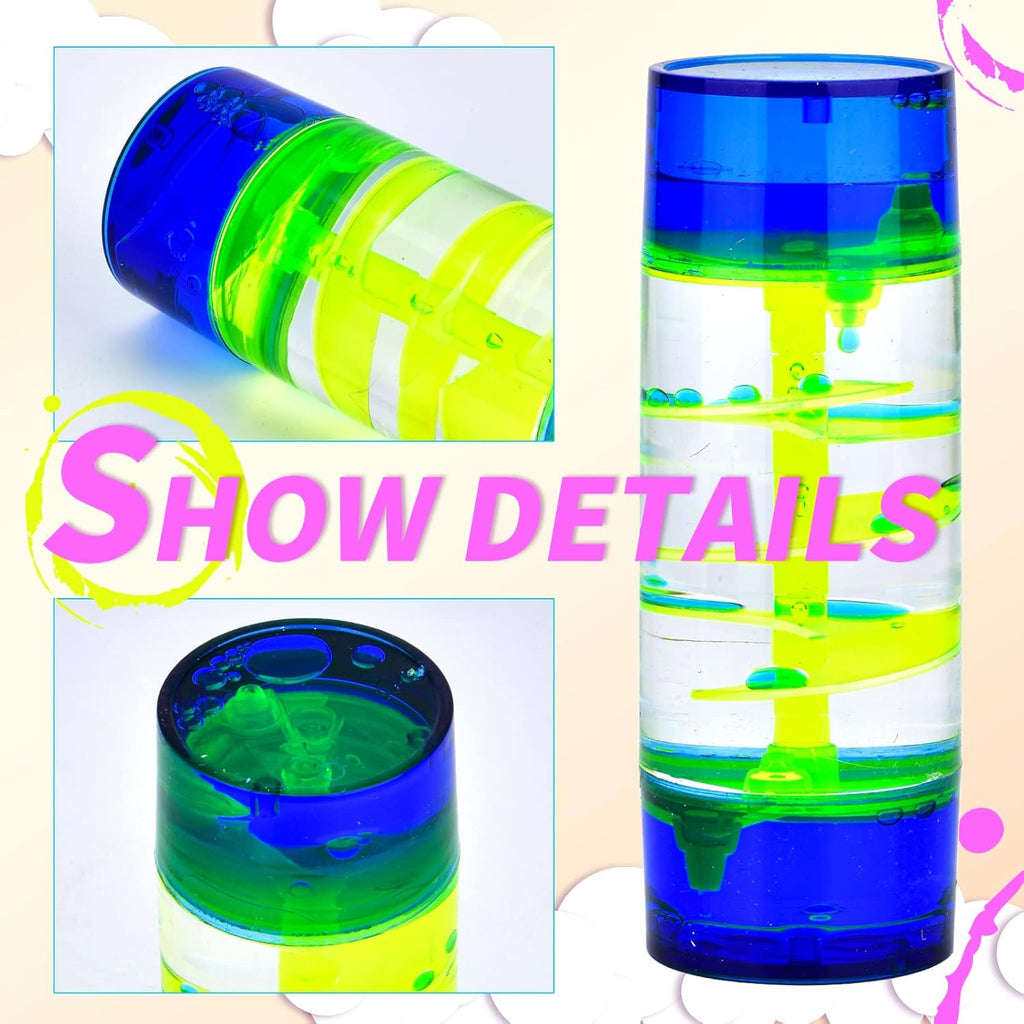 3 Types Liquid Motion Bubbler Liquid Timers for Kids Sensory Fidget Toys Small Calming Toy (Style-2)