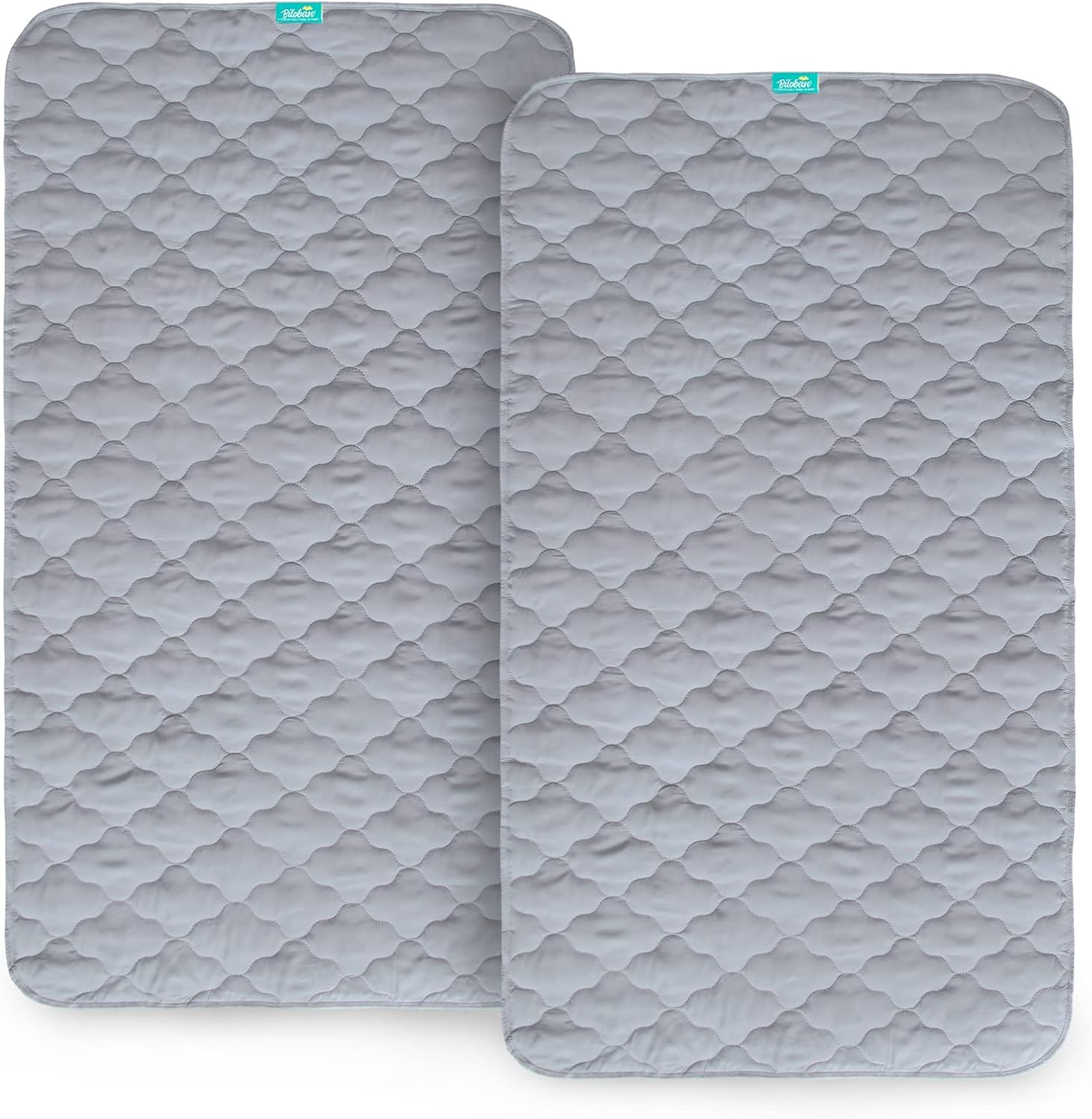 Waterproof Crib Mattress Protector Pad Cover 2 Pack 28" x 52", Anti Slip & Absorbent Waterproof Bed Pads for Standard Crib/Toddler Bed Quilted Machine Washable (Quilted Improved Thickness) Grey