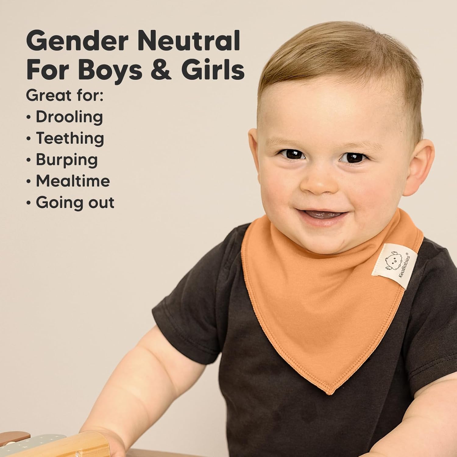 8-Pack Organic Baby Bandana Bibs for Girls - Super Absorbent Triangle Baby Bibs for Drooling and Teething Infant, 100% Cotton Extra Soft for Newborn, Infant 0-36 Months (Mauve)