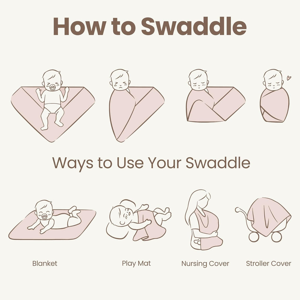 Konssy Baby Girl Newborn Receiving Blanket with Matching Headband and Beanie Set Baby Swaddle Nursery Swaddle Wrap