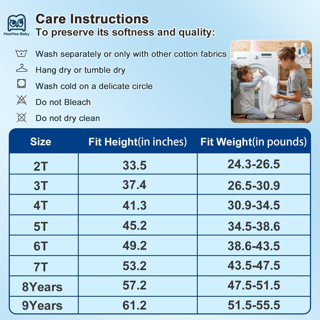 MooMoo Baby Potty Training Underwear 10 Packs Absorbent Toddler Training Pants for Boys and Girls Cotton Pee Pants 2T-9T