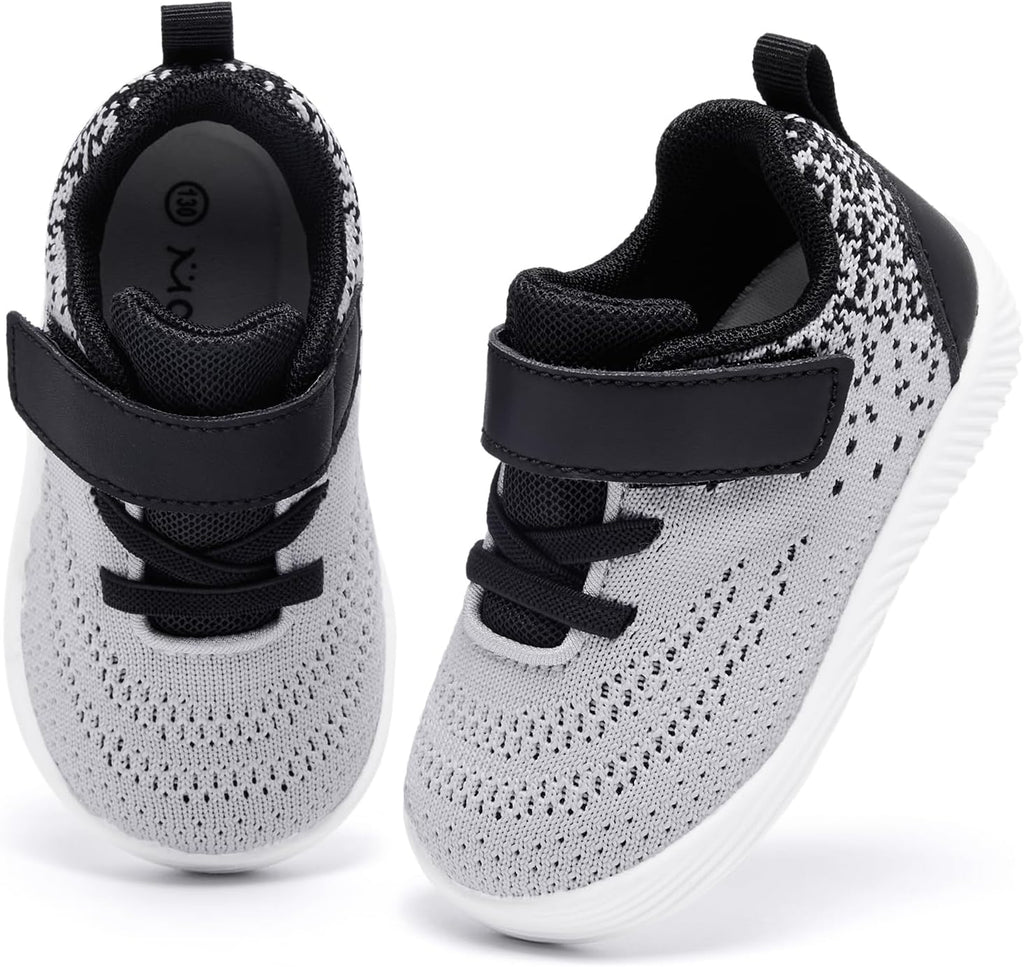 MORENDL Toddler Sneakers Baby Boys & Girls Barefoot Shoes Lightweight Breathable Walking Running Tennis Athletic Sport Shoes
