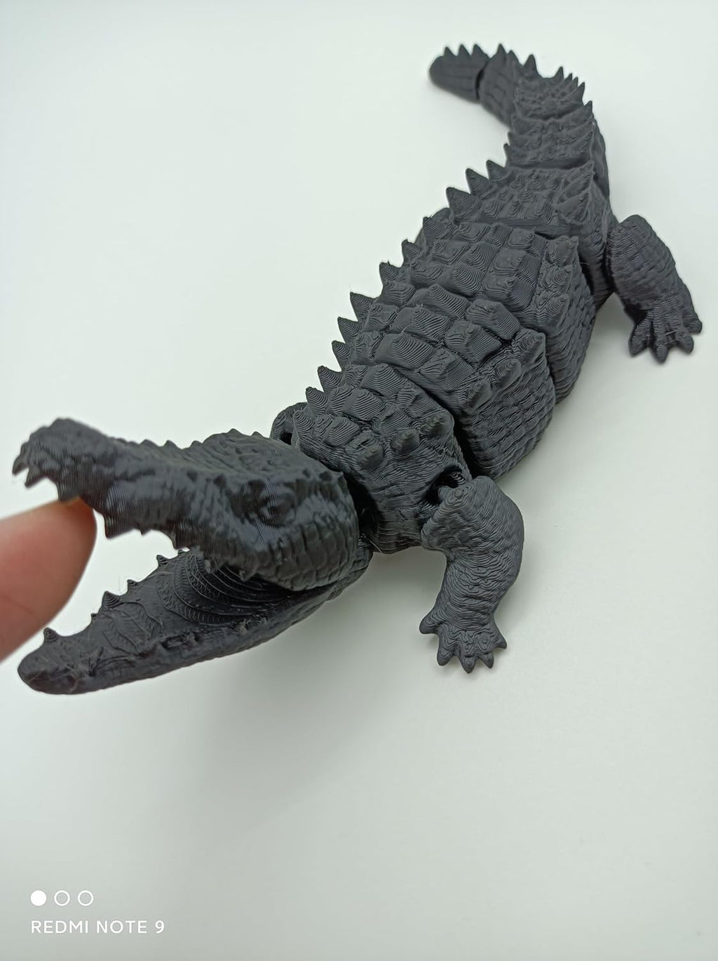3D Printed Crocodile 3D Printed Toy 3D Printed Animals 3D Printed Stuff 3D Printed Fidget Toys Home Office Executive Desk Decor (Black)