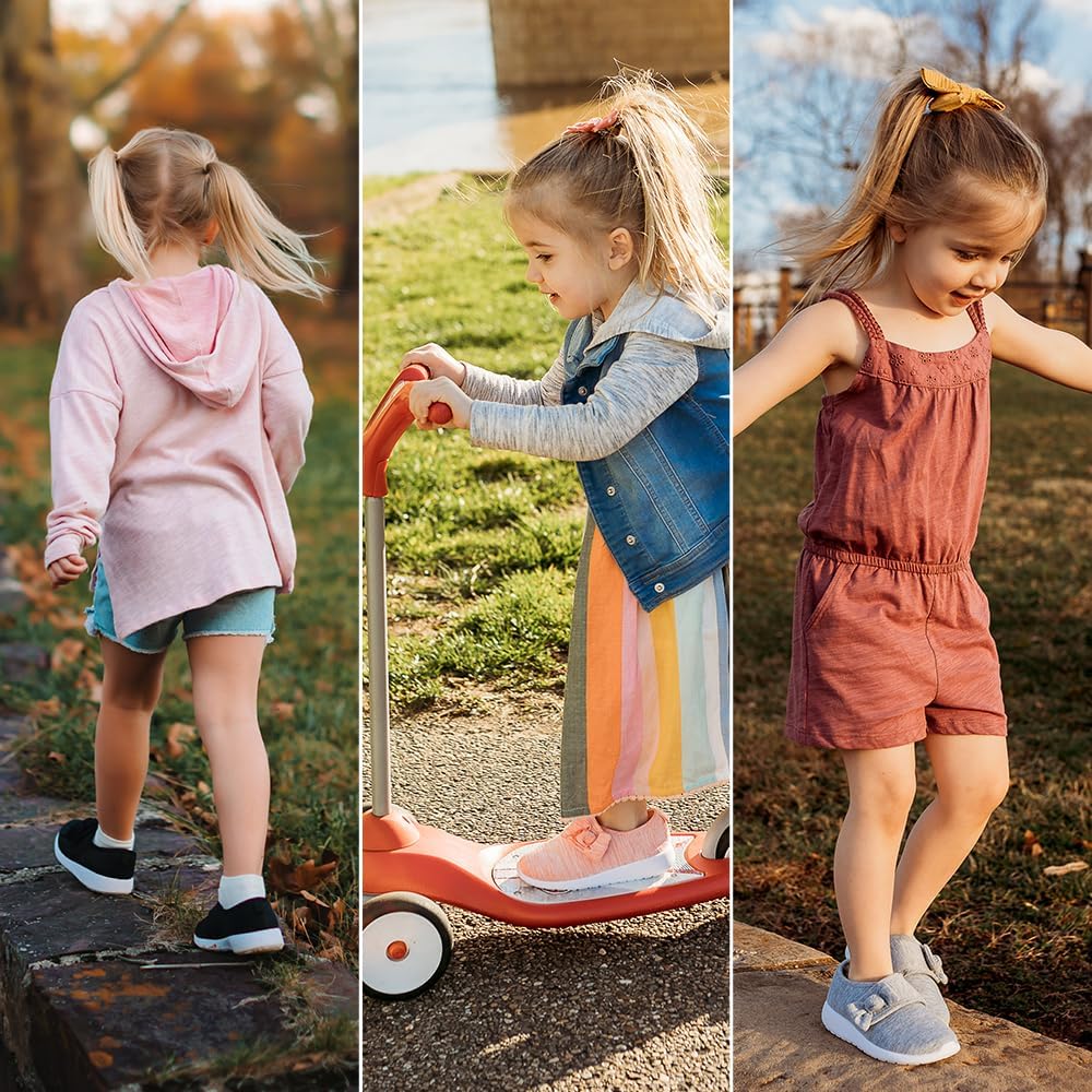 nerteo Toddler Girl Shoes Lightweight Slip On Sneakers for Kids