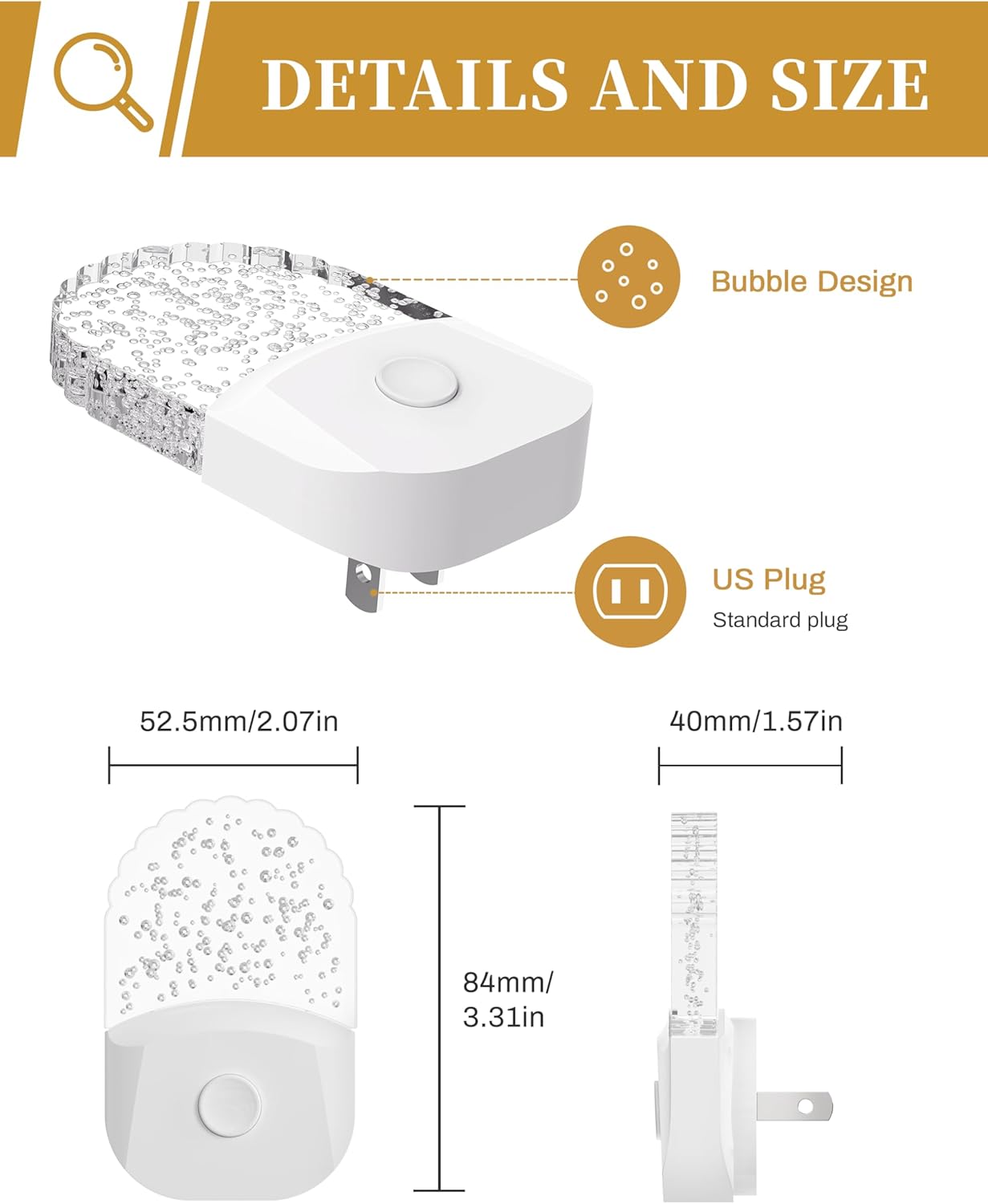 Night Lights Plug Into Wall, Color Changing Night Light for Kids, RGB Night Lights Plug into Wall 2 Pack, Soft White Nightlights Plug in with Dusk to Dawn Sensor for Kid Bedroom, Gift, Bathroom