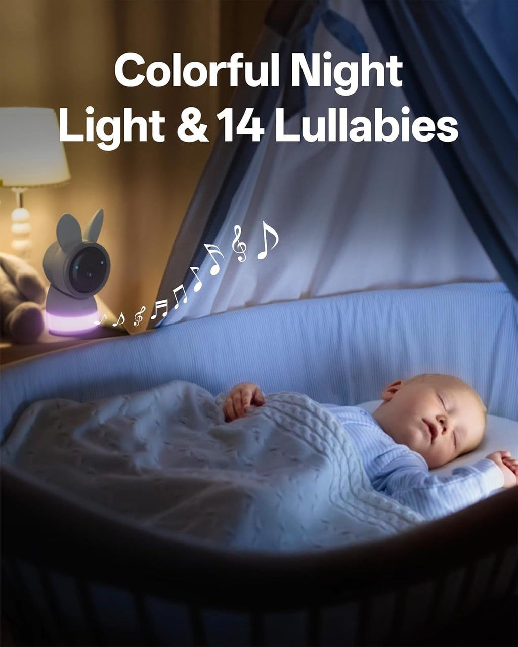 ARENTI Baby Monitor, Cry & Motion Detection, 2K Smart Baby Camera with 5-Inch Upgraded Wireless Display, Two Way Audio, Super Night Vision, Temp & Humidity Sensor, Lullabies