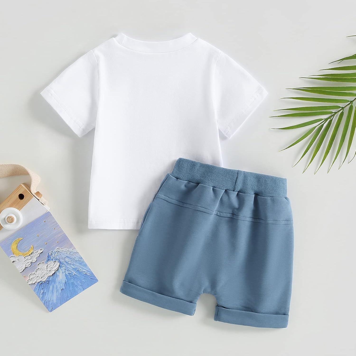 fhutpw Baby Toddler Boy Clothes Summer Outfits 6 12 18 24 Months Patchwork Short Sleeve T Shirt & Shorts Sets with Pockets