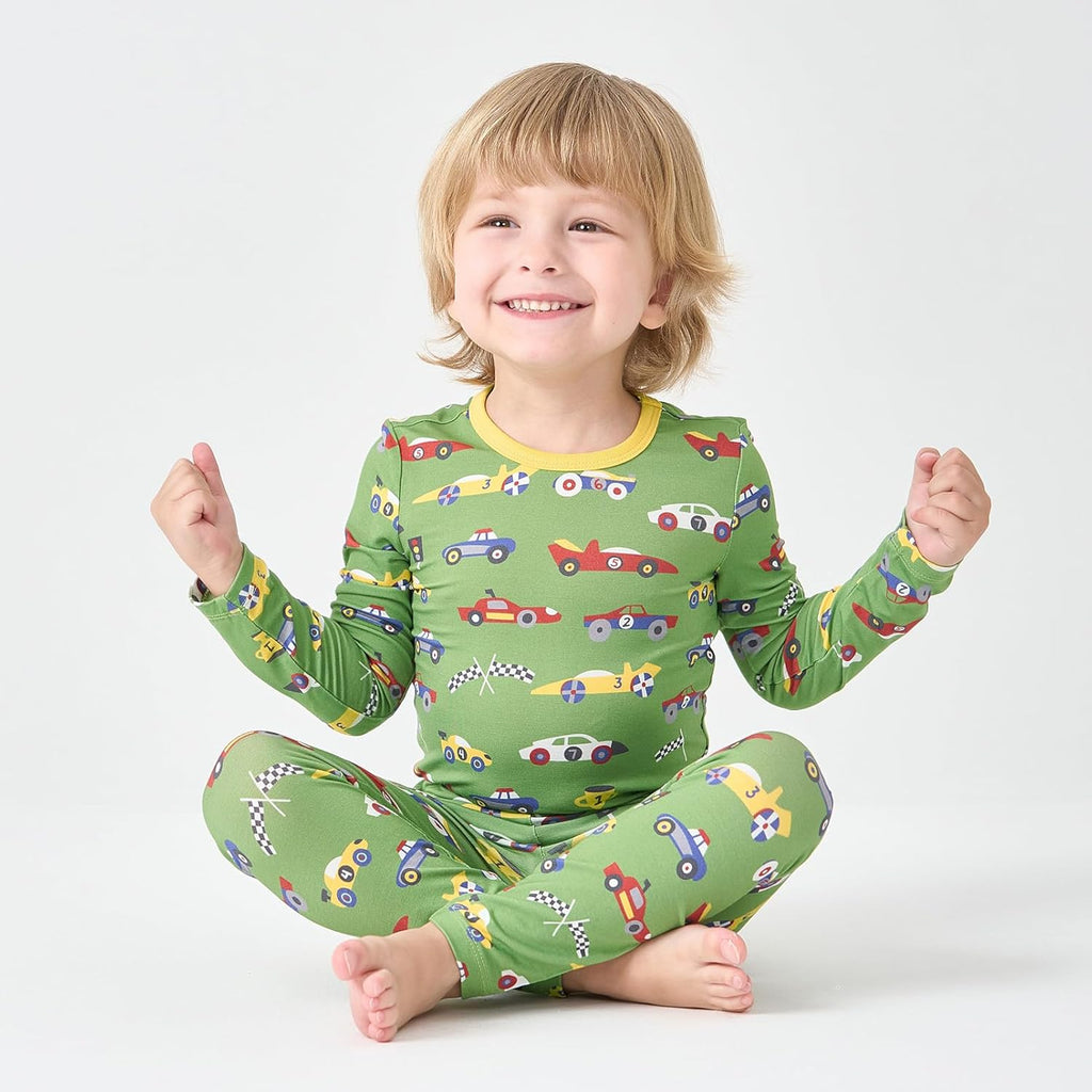 pureborn Baby Viscose From Bamboo Pajamas Set Pjs - Kids Toddler Girl Snug Fit Viscose Sleepwear 2pcs 18M-8Y