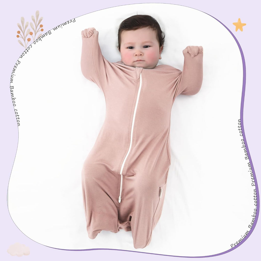 PuppyPaws Baby Sleep Sack, Transition Swaddle, Sleep Sack 6-9 Months, Wearable Blanket Baby with 2-Way Zipper, Swaddles for Newborns Summer, 95% Rayon derived from Bamboo, 5% Spandex