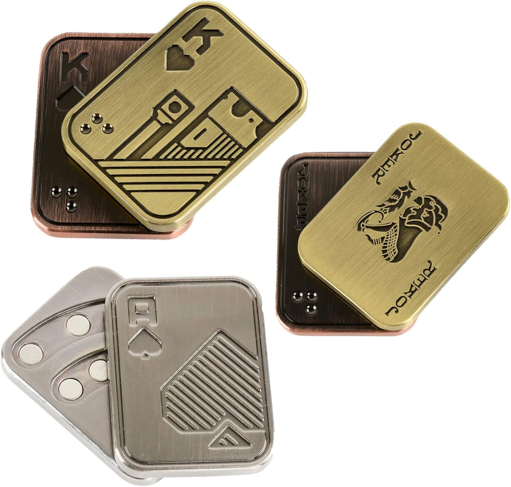 3 Pack Fidget Toys Adults Magnetic Fidget Slider Metal Fidget Toys Magnetic Fidget Slider Toys EDC Fidget Toys for Adults Anxiety Stress Relief Office Desk Toys(Poker Fidget Slider K+A+Joker)