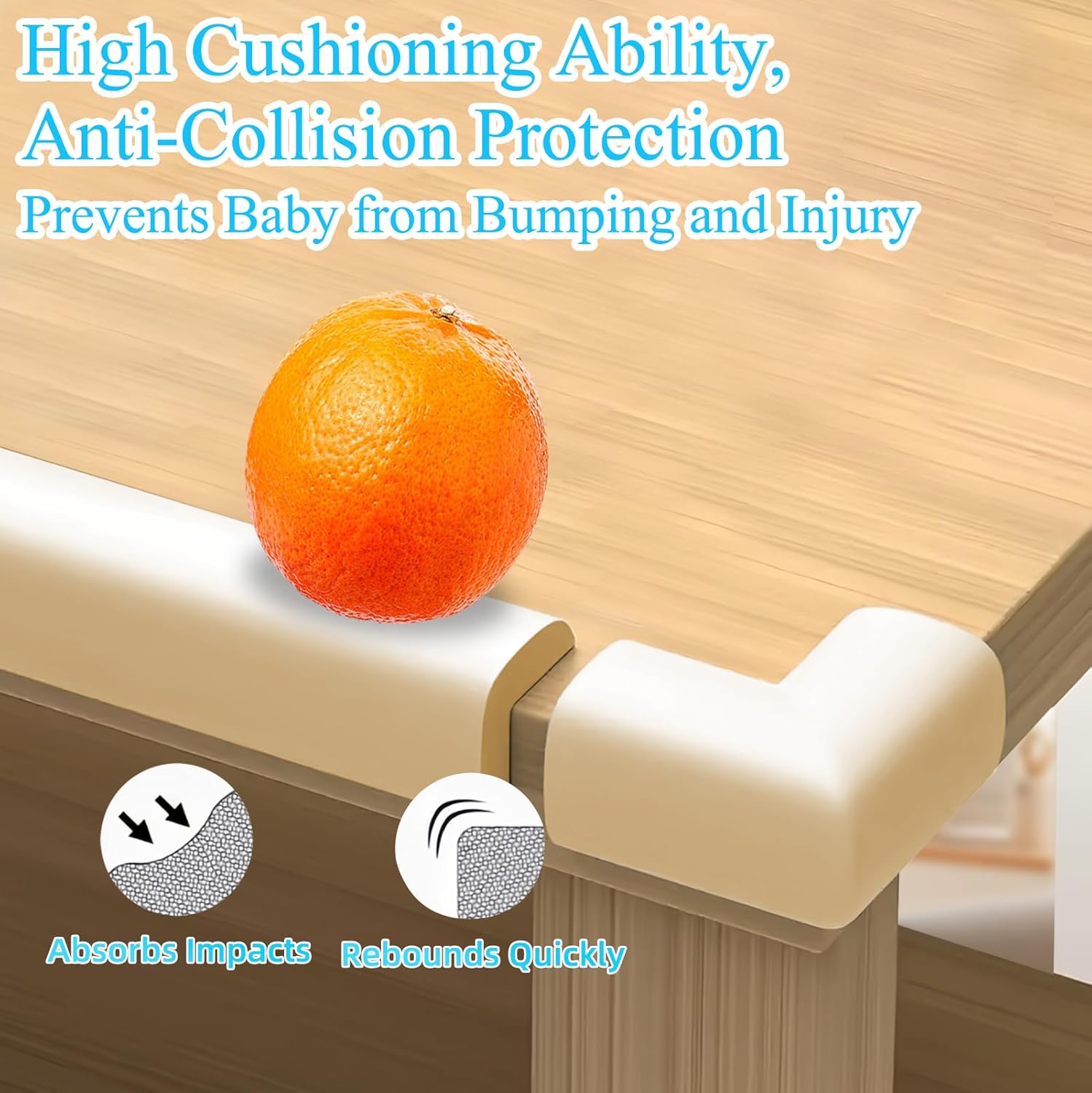 Baby Proofing Edge Corner Protector,1Roll L-Shape Soft Cabinet Door Bumper Corner Strip,4 Furniture Safety Bumper Corner Guards,Wall Protector,Self Adhesive,for Nursery,Kitchen,Fireplace,Table